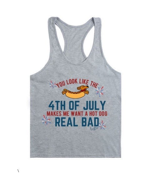 4th of July - Grey Tank Top