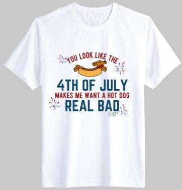 4th of July - White T Shirt