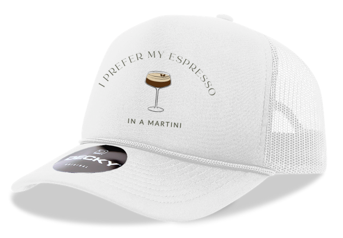 espresso trucker cap white